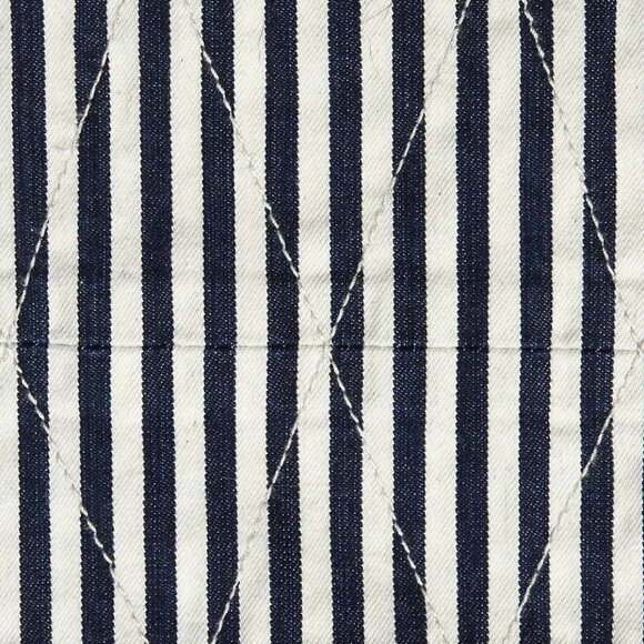 NWT Current | Elliott blue, warm white stripe skinny cropped stitch accent jeans - Picture 13 of 16